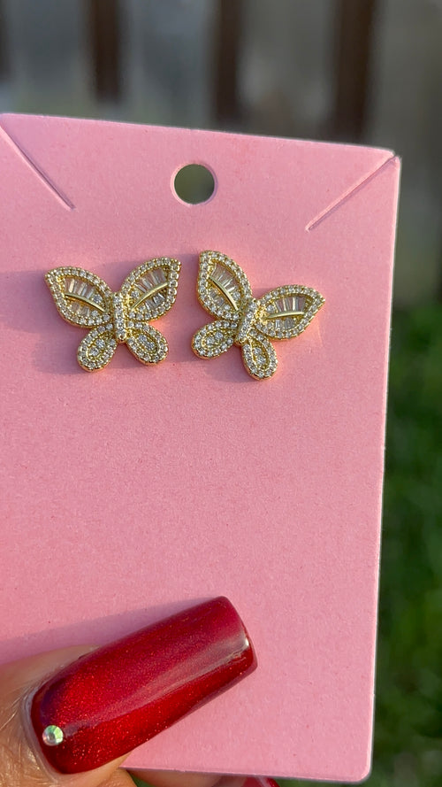 Butterfly Baguette Earrings