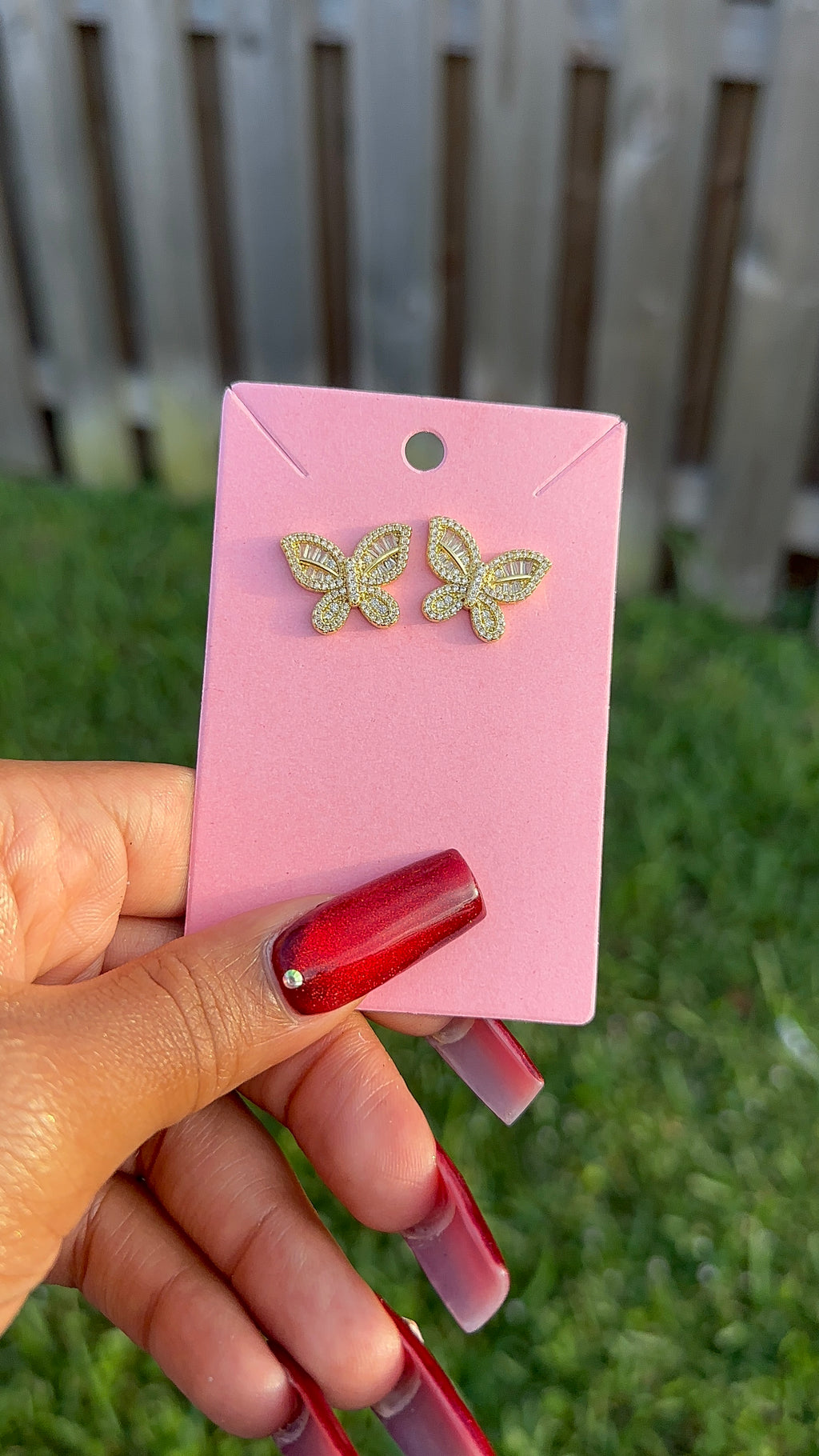 Butterfly Baguette Earrings