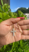 Luxe Crystal Cross Necklace (Circle)