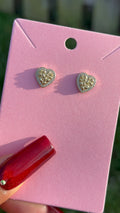 Studded Nugget Heart Earrings