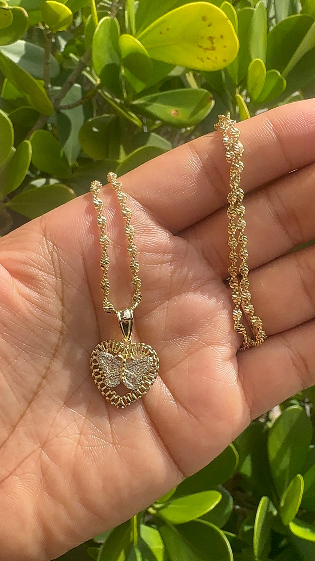 Hrt-Shaped Rolex Necklace with Butterfly